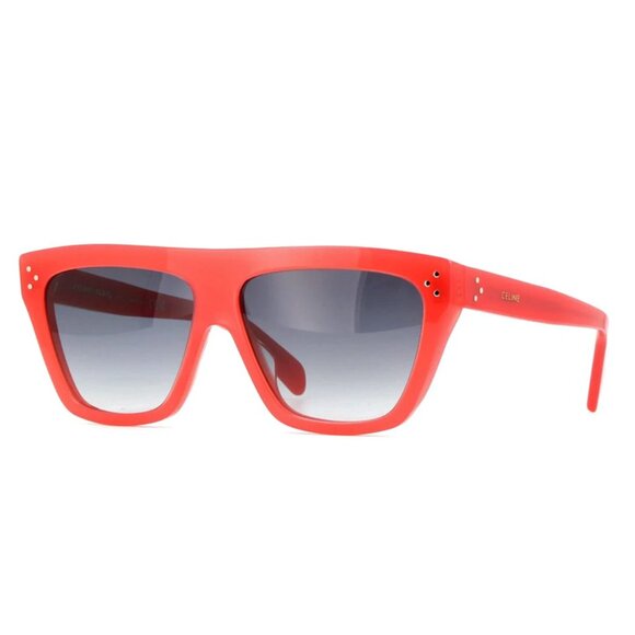 NEW CELINE UNISEX SQUARE SUNGLASSES CELINE CL40256I 66B RED GREY EYEWEAR - Picture 1 of 3